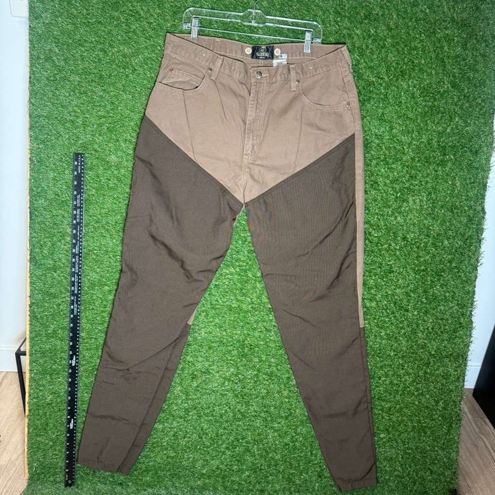 Redhead Men's Field Pants Brown Beige double knee Cargo‎ Utility Sz 38x34 vtg